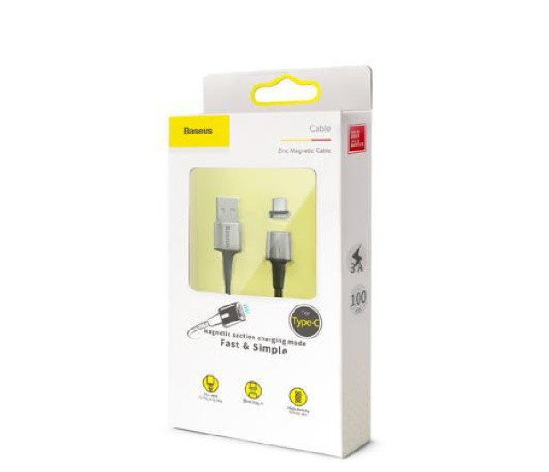 Baseus Magnetyczny USB - USB-C Baseus Zinc 3A 1m czarny CATXC-A01 - 1379530 - zdjęcie 6